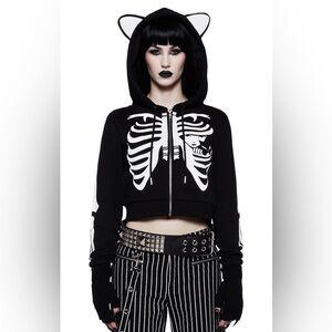 NWT EMILY THE STRANGE SKELLY HOODIE MEDIUM!!!